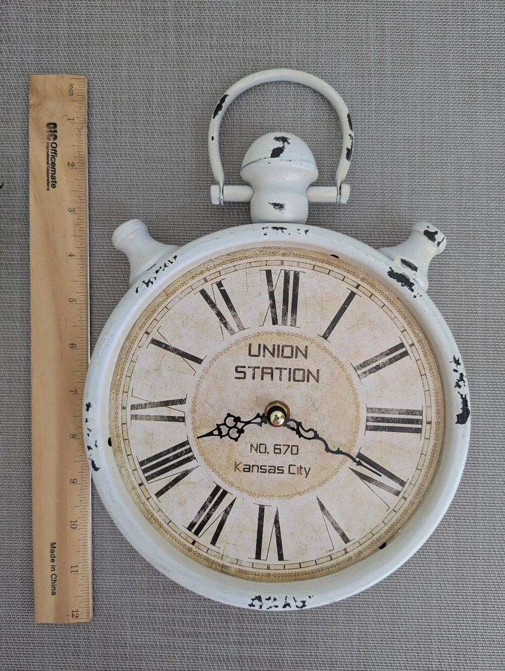 Union Station Kansas City Wall Clock Nostalgia Vintage Shabby Chic Rustic
